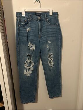 Aeropostale Distressed Boyfriend Jeans in Blue Denim